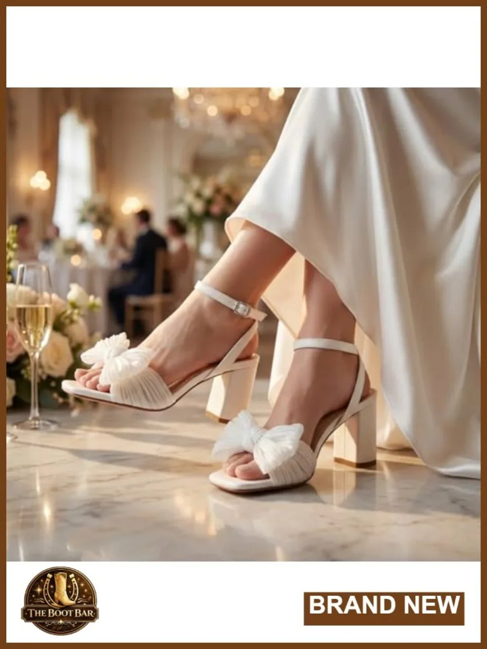 Women's Square Open Toe Chunky Heel Sandals with Bow Block Heels